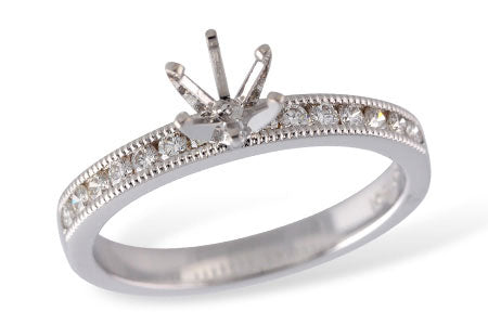 Allison Kaufman Diamond Engagement Ring Semi-Mount in 14K White Gold, 0.23 ctw