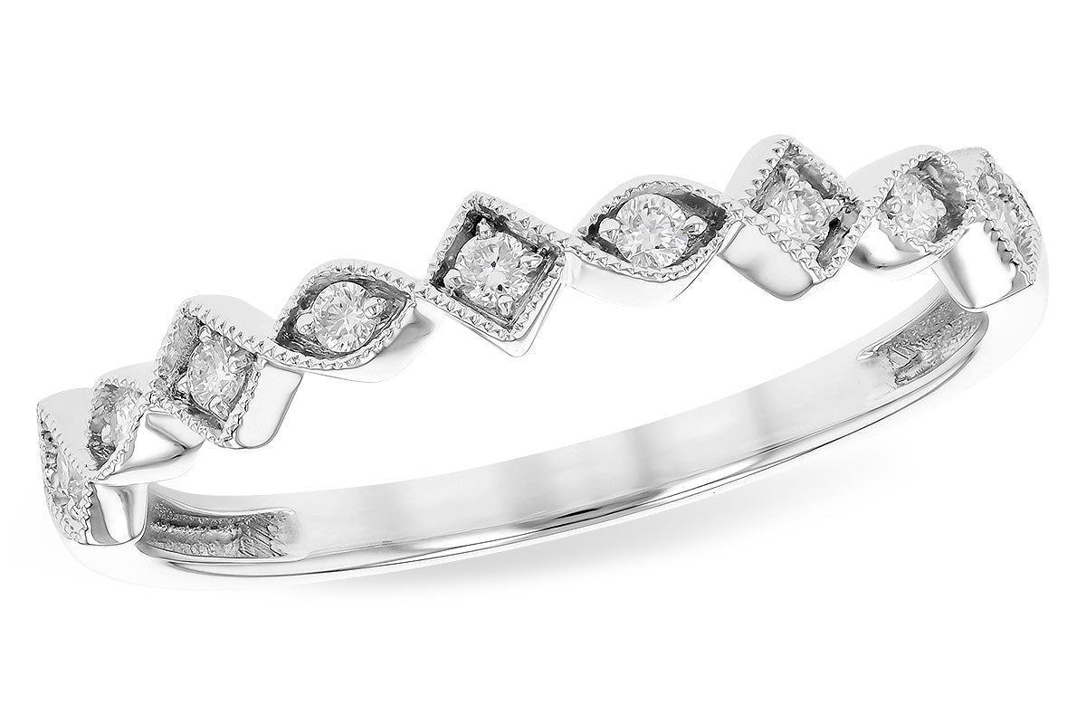 Allison Kaufman Diamond Wedding Band in 14K White Gold, 0.11 ctw (W2482)