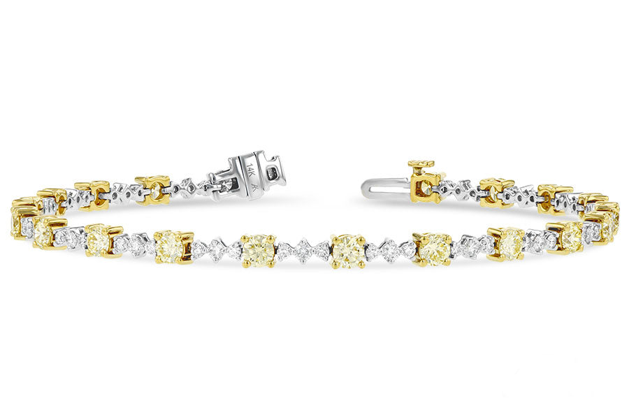 Allison Kaufman Yellow Diamond Bracelet in 14K Two-Tone Gold, 4.01 ctw