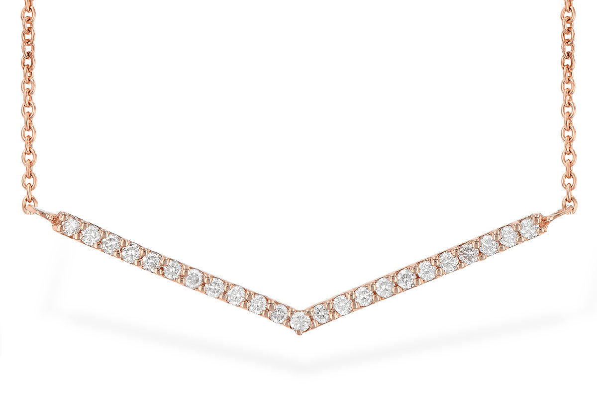 Allison Kaufman Diamond Necklace in 14K Rose Gold, 0.19 ctw (N8128)