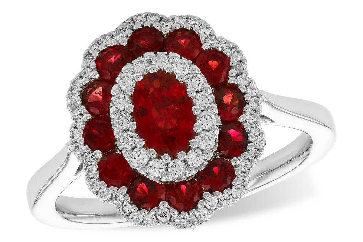 Allison Kaufman Ruby & Diamond Ring in 14K White Gold, 1.52 ctw