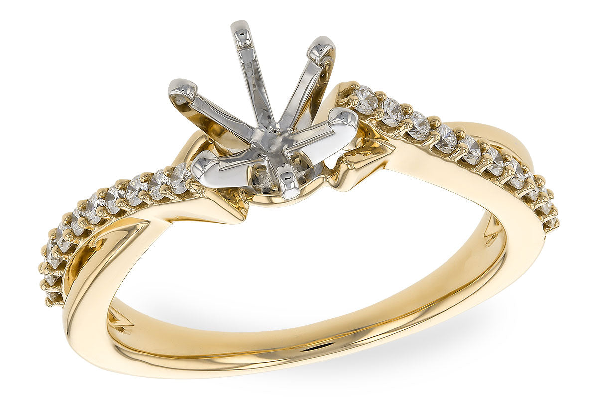 Allison Kaufman Diamond Engagement Ring Semi-Mount in 14K Yellow Gold, 0.24 ctw (L7866)