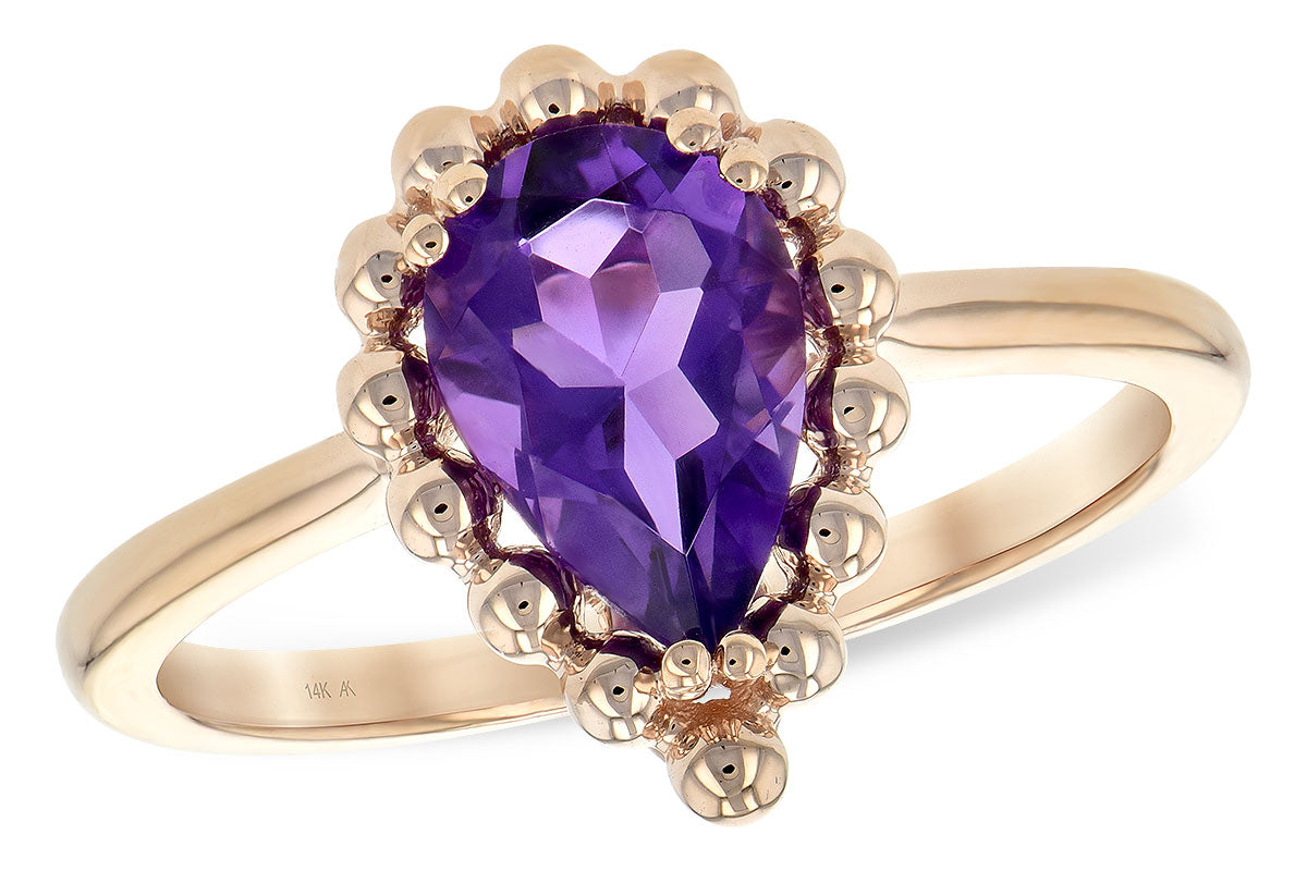 Allison Kaufman Amethyst Ring in 14K Rose Gold, 1.06 ctw