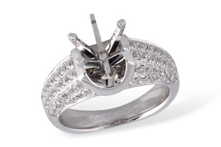 Allison Kaufman Diamond Engagement Ring Semi-Mount in 14K White Gold, 0.50 ctw (L7193)