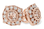 Allison Kaufman Morganite & Diamond Earrings in 14K Rose Gold, 0.98 ctw