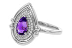 Allison Kaufman Amethyst & Diamond Ring in 14K White Gold, 0.86 ctw, alternate view