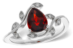 Allison Kaufman Garnet & Diamond Ring in 14K White Gold, 1.40 ctw