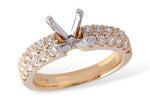 Allison Kaufman Diamond Engagement Ring Semi-Mount in 14K Yellow Gold, 0.82 ctw