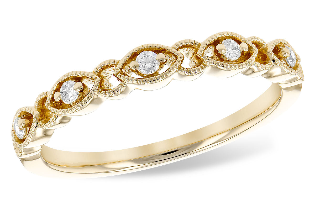 Allison Kaufman Diamond Wedding Band in 14K Yellow Gold, 0.08 ctw (W2427)