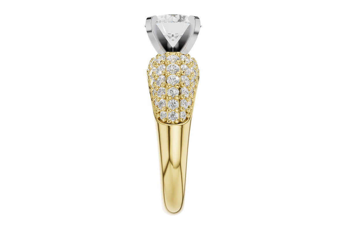 Allison Kaufman Diamond Engagement Ring Semi-Mount in 14K Yellow Gold, 1.02 ctw, alternate view