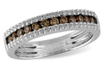 Allison Kaufman Brown Diamond Wedding Band in 14K White Gold, 0.49 ctw