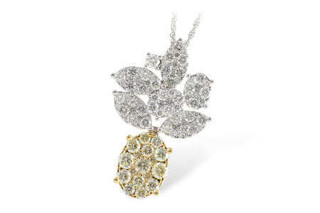 Allison Kaufman Yellow Diamond Necklace in 14K Two-Tone Gold, 3.15 ctw