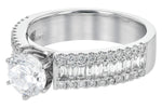 Allison Kaufman Baguette Diamond Engagement Ring Semi-Mount in 14K White Gold, 0.81 ctw, alternate view
