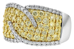 Allison Kaufman Yellow Diamond Wedding Band in 14K Two-Tone Gold, 1.92 ctw, alternate view