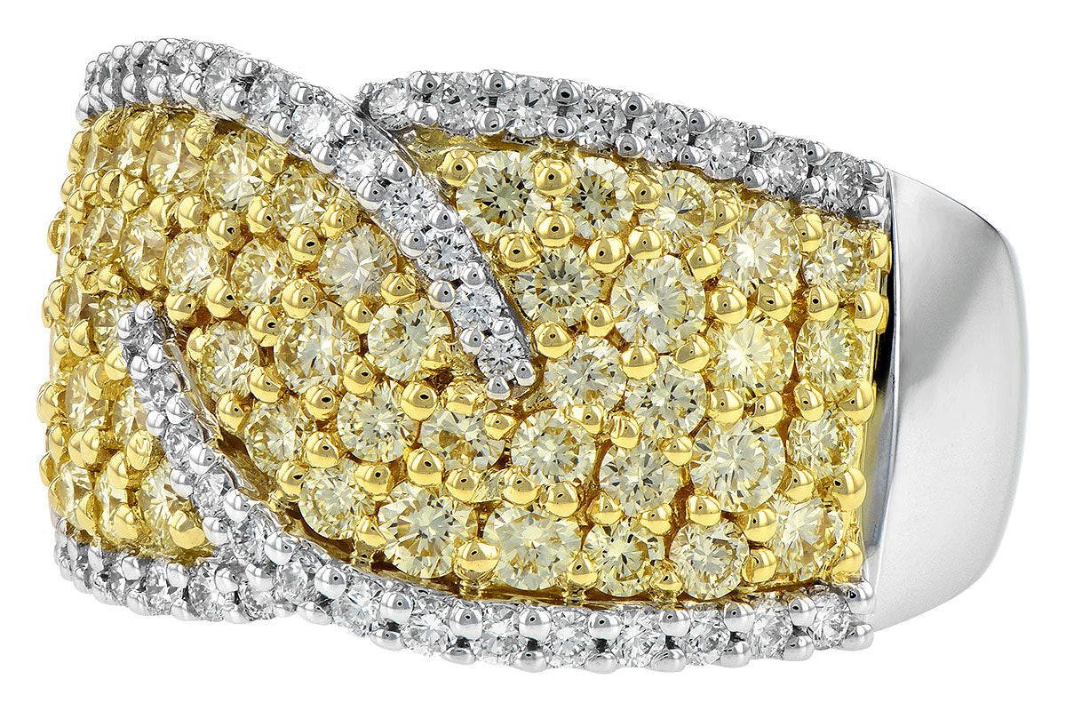 Allison Kaufman Yellow Diamond Wedding Band in 14K Two-Tone Gold, 1.92 ctw, alternate view