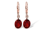 Allison Kaufman Garnet & Diamond Earrings in 14K Rose Gold, 3.50 ctw