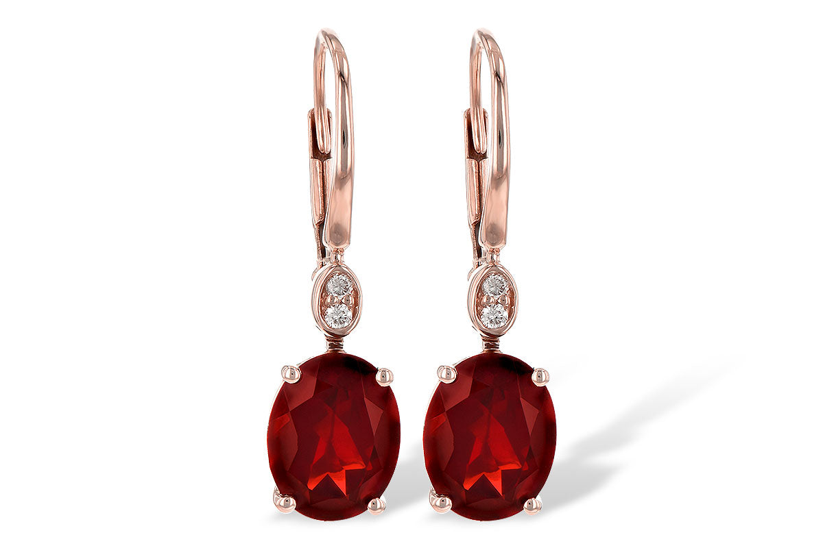 Allison Kaufman Garnet & Diamond Earrings in 14K Rose Gold, 3.50 ctw