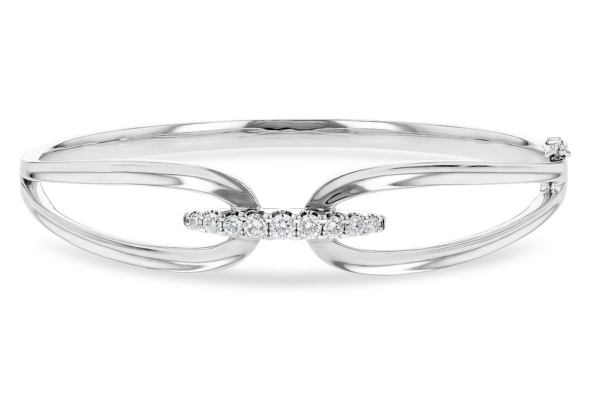 Allison Kaufman Diamond Bangle Bracelet in 14K White Gold, 0.50 ctw (B1310)