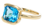 Allison Kaufman Blue Topaz Ring in 14K Yellow Gold, 3.50 ctw, alternate view