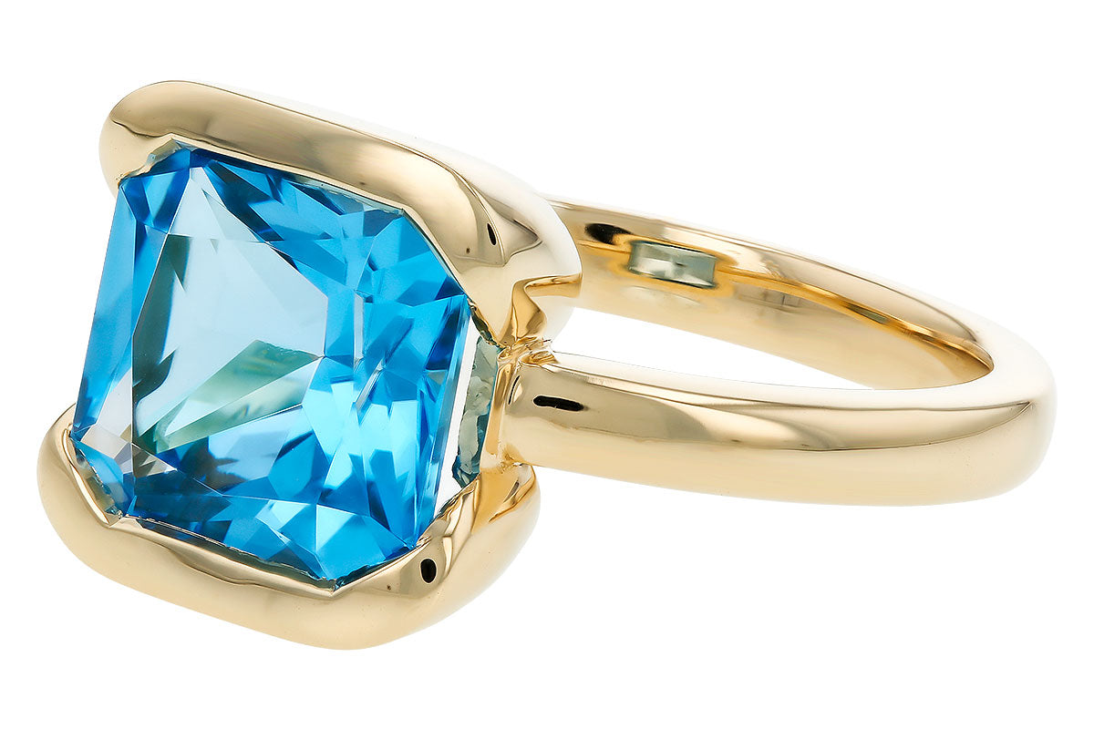 Allison Kaufman Blue Topaz Ring in 14K Yellow Gold, 3.50 ctw, alternate view