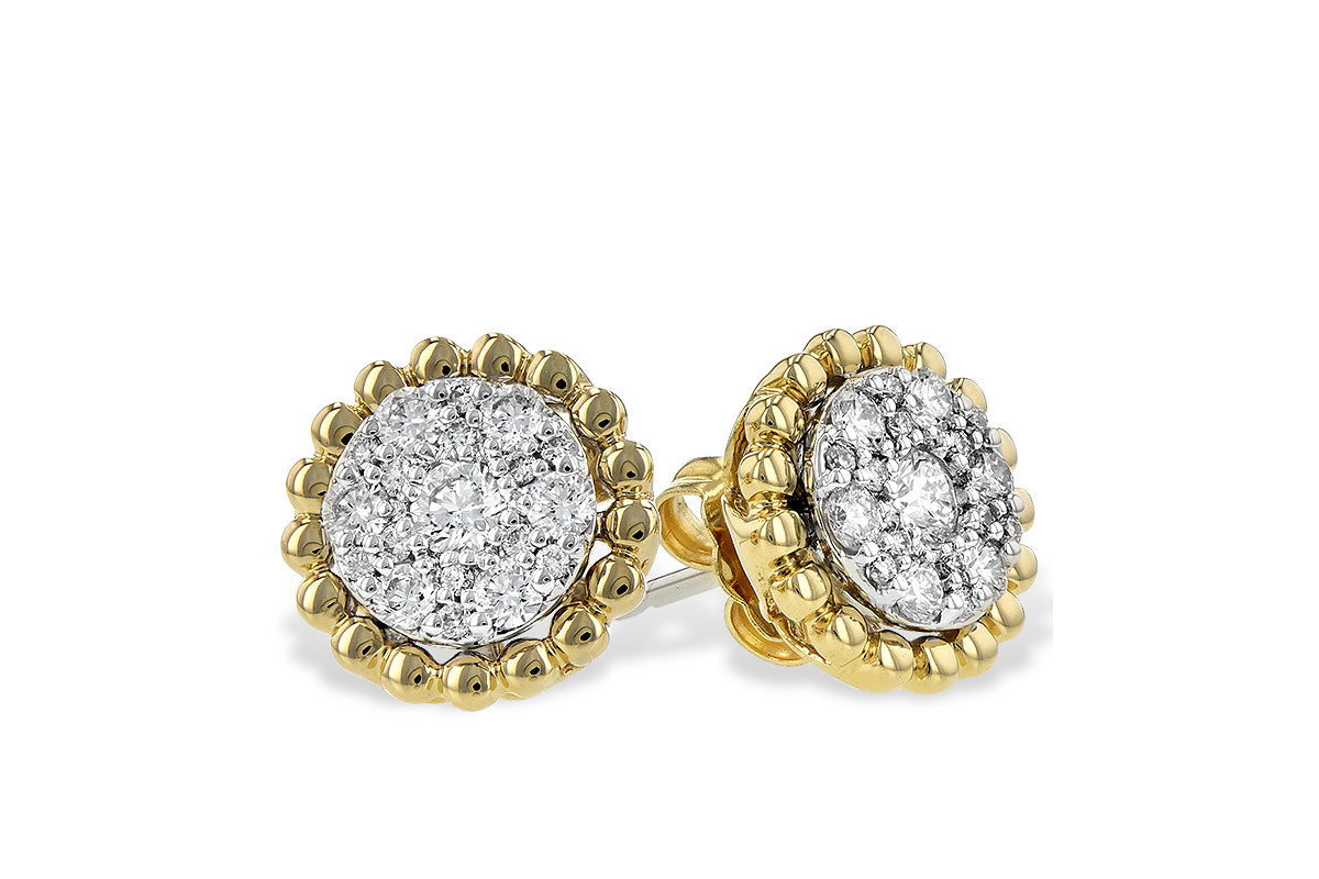 Allison Kaufman Diamond Earrings in 14K Two-Tone Gold, 0.52 ctw