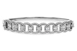 Allison Kaufman Baguette Diamond Bangle Bracelet in 14K White Gold, 1.35 ctw