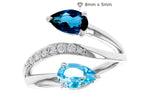 Allison Kaufman Blue Topaz & Diamond Ring in 14K White Gold, 3.70 ctw, alternate view