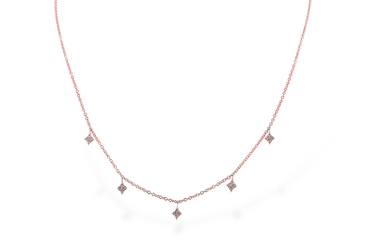 Allison Kaufman Diamond Necklace in 14K Rose Gold, 0.19 ctw