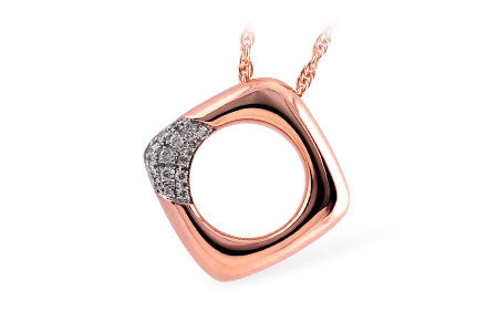 Allison Kaufman Diamond Necklace in 14K Rose Gold, 0.07 ctw