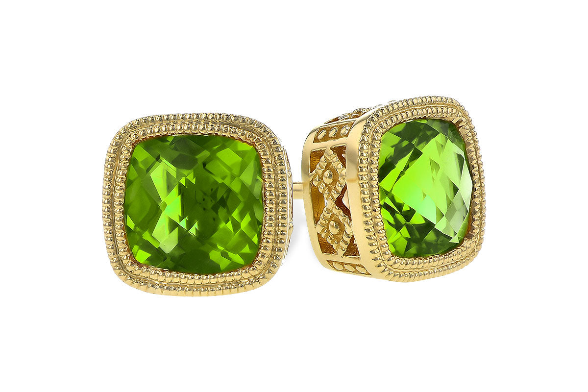 Allison Kaufman Peridot Earrings in 14K Yellow Gold, 1.90 ctw