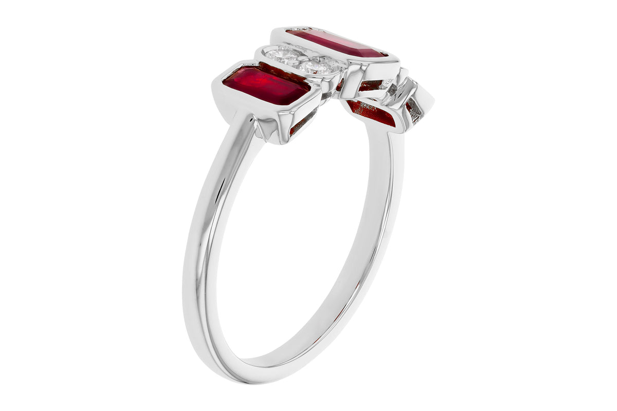Allison Kaufman Ruby & Diamond Ring in 14K White Gold, 1.55 ctw, alternate view