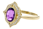 Allison Kaufman Amethyst & Diamond Ring in 14K Yellow Gold, 1.70 ctw, alternate view