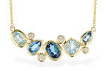 Allison Kaufman Blue Topaz & Diamond Necklace in 14K Yellow Gold, 2.72 ctw