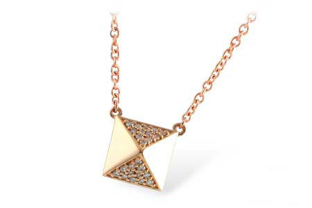 Allison Kaufman Diamond Necklace in 14K Rose Gold, 0.11 ctw (N7784)