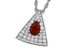 Allison Kaufman Ruby & Diamond Necklace in 14K White Gold, 0.80 ctw