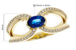 Allison Kaufman Sapphire & Diamond Ring in 14K Yellow Gold, 0.75 ctw, alternate view