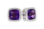 Allison Kaufman Amethyst Earrings in 14K White Gold, 1.70 ctw