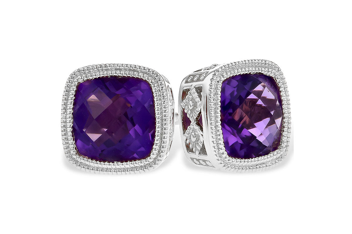 Allison Kaufman Amethyst Earrings in 14K White Gold, 1.70 ctw