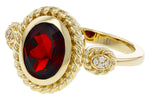 Allison Kaufman Garnet & Diamond Ring in 14K Yellow Gold, 2.12 ctw, alternate view