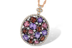 Allison Kaufman Multi-Gemstone & Diamond Necklace in 14K Rose Gold, 2.78 ctw