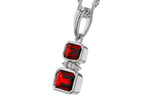 Allison Kaufman Garnet & Diamond Necklace in 14K White Gold, 1.01 ctw, alternate view
