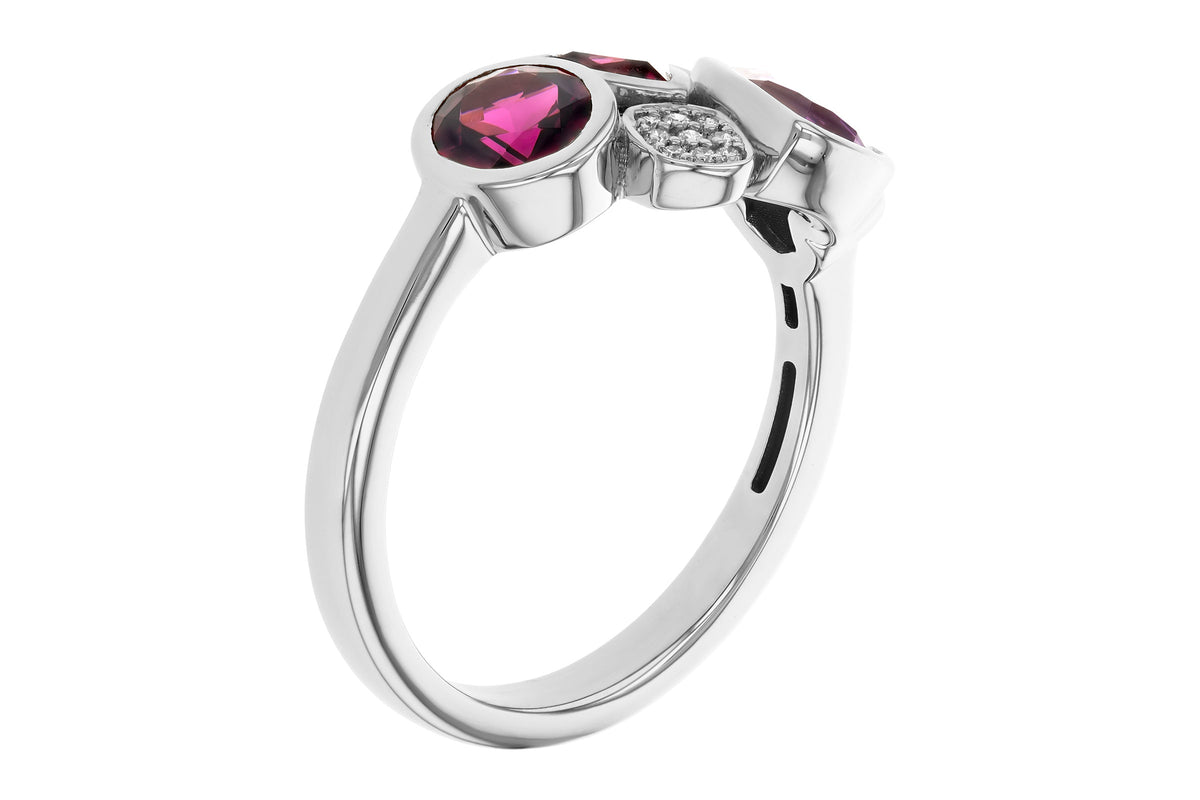 Allison Kaufman Multi-Gemstone & Diamond Ring in 14K White Gold, 1.40 ctw, alternate view