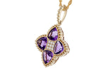 Allison Kaufman Amethyst & Diamond Necklace in 14K Yellow Gold, 2.28 ctw, alternate view