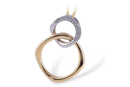 Allison Kaufman Diamond Necklace in 14K Yellow & White Gold, 0.14 ctw (N7413)
