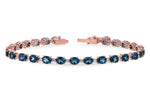 Allison Kaufman London Blue Topaz & Diamond Bracelet in 14K Rose Gold, 9.55 ctw