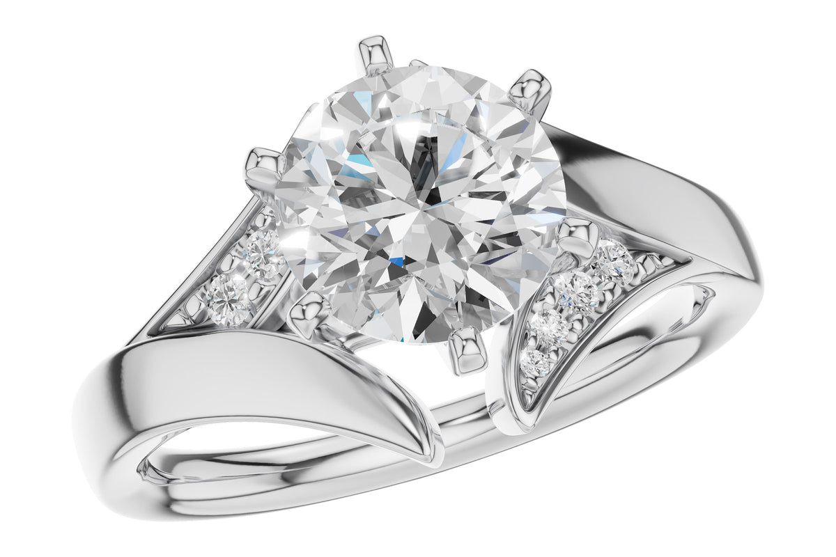 Allison Kaufman Diamond Engagement Ring Semi-Mount in 14K White Gold, 0.06 ctw