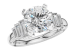 Allison Kaufman Baguette Diamond Engagement Ring Semi-Mount in 14K White Gold, 0.26 ctw