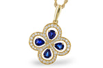 Allison Kaufman Sapphire & Diamond Necklace in 14K Yellow Gold, 0.96 ctw
