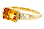 Allison Kaufman Citrine & Diamond Ring in 14K Yellow Gold, 1.55 ctw, alternate view