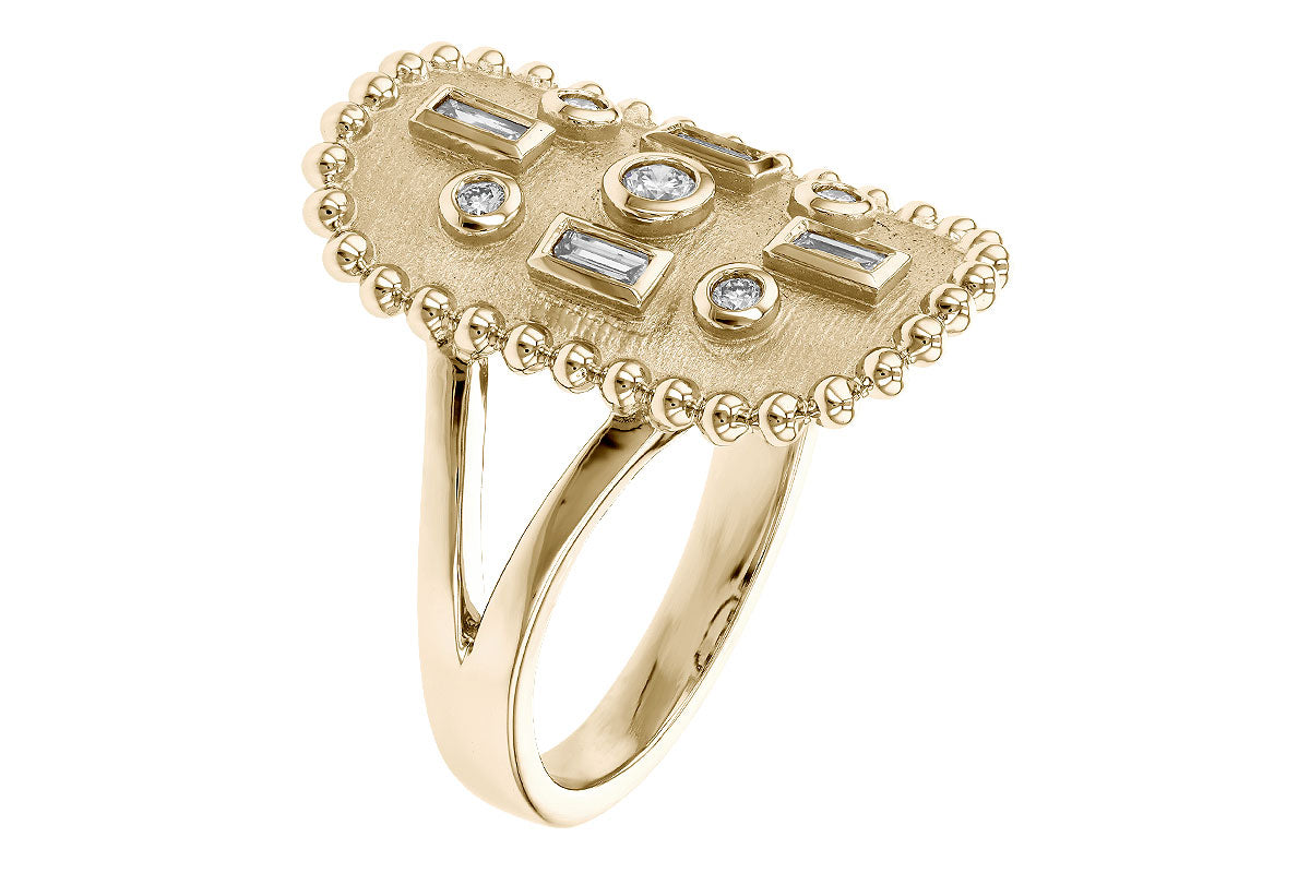 Allison Kaufman Baguette Diamond Ring in 14K Yellow Gold, 0.21 ctw, alternate view